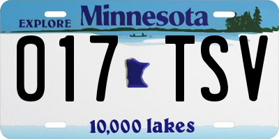 MN license plate 017TSV