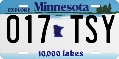 MN license plate 017TSY