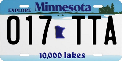 MN license plate 017TTA