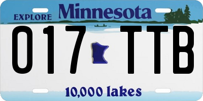 MN license plate 017TTB