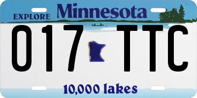 MN license plate 017TTC