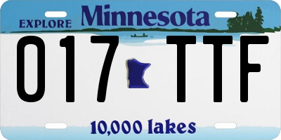MN license plate 017TTF