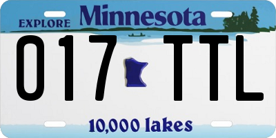 MN license plate 017TTL