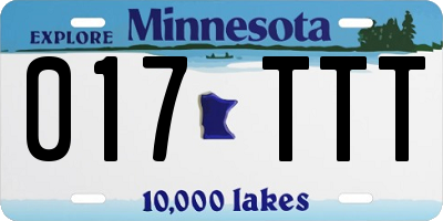 MN license plate 017TTT