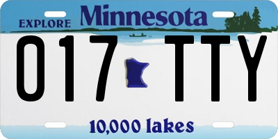 MN license plate 017TTY