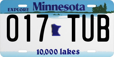 MN license plate 017TUB
