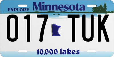 MN license plate 017TUK