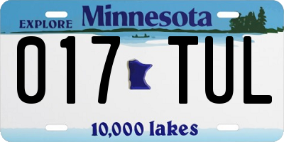 MN license plate 017TUL