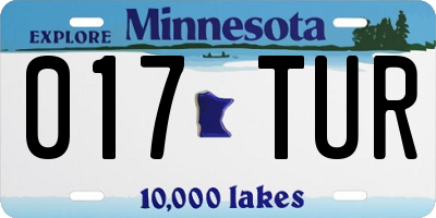 MN license plate 017TUR