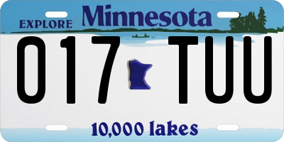 MN license plate 017TUU