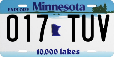 MN license plate 017TUV
