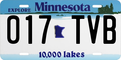 MN license plate 017TVB
