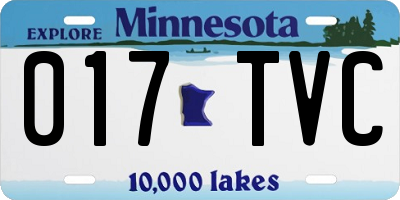 MN license plate 017TVC