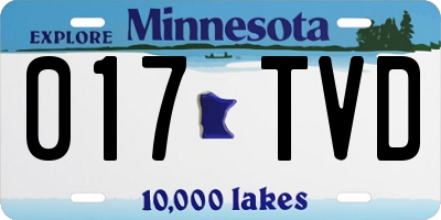 MN license plate 017TVD