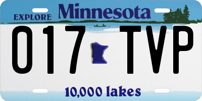 MN license plate 017TVP
