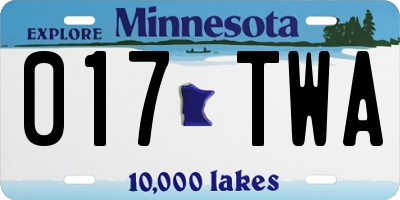 MN license plate 017TWA