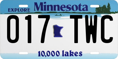 MN license plate 017TWC
