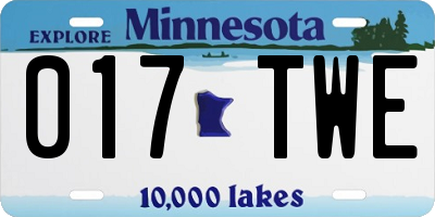 MN license plate 017TWE