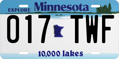 MN license plate 017TWF