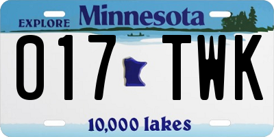 MN license plate 017TWK