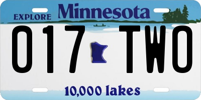 MN license plate 017TWO