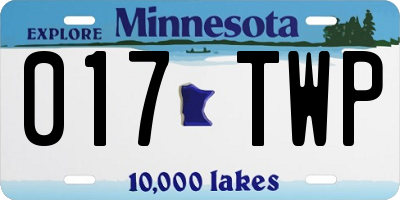 MN license plate 017TWP