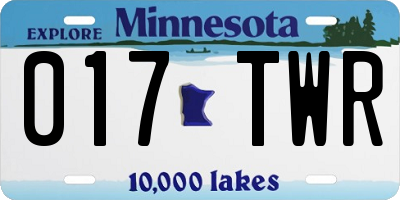 MN license plate 017TWR