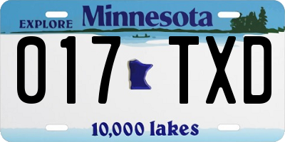 MN license plate 017TXD