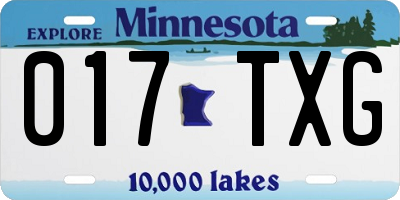 MN license plate 017TXG