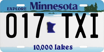 MN license plate 017TXI