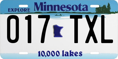MN license plate 017TXL
