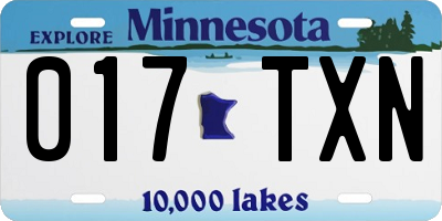 MN license plate 017TXN