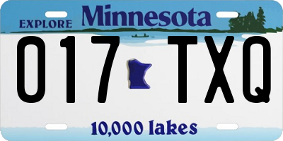 MN license plate 017TXQ