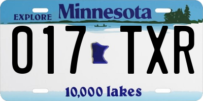 MN license plate 017TXR