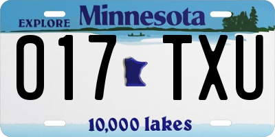 MN license plate 017TXU