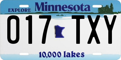 MN license plate 017TXY