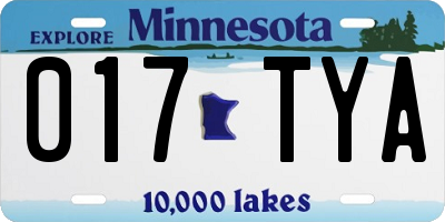MN license plate 017TYA