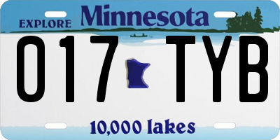 MN license plate 017TYB