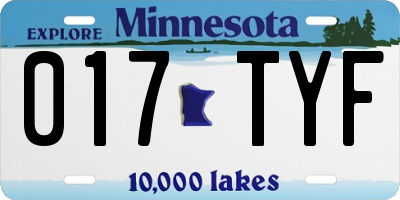 MN license plate 017TYF