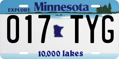 MN license plate 017TYG