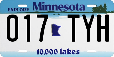 MN license plate 017TYH
