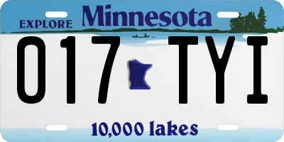 MN license plate 017TYI