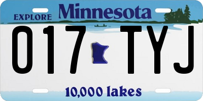 MN license plate 017TYJ