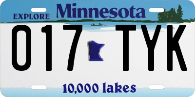 MN license plate 017TYK