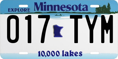 MN license plate 017TYM