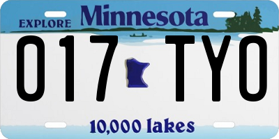 MN license plate 017TYO