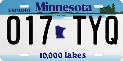 MN license plate 017TYQ