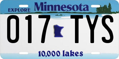 MN license plate 017TYS