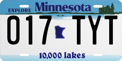 MN license plate 017TYT