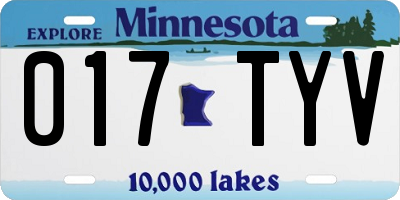 MN license plate 017TYV